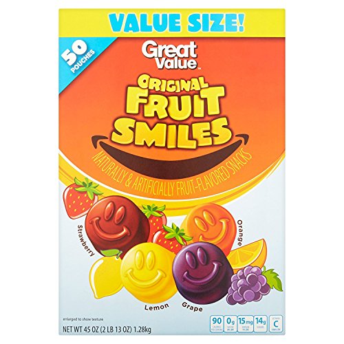 Great Value Original Fruit Smiles Fruit Snacks, 45 Oz50 Pouches