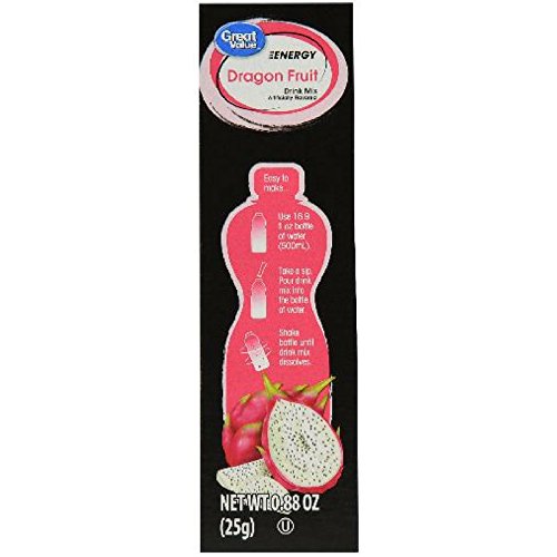 Great Value Energy Drink Mix Dragon Fruit, 10 ct, Pack of 4