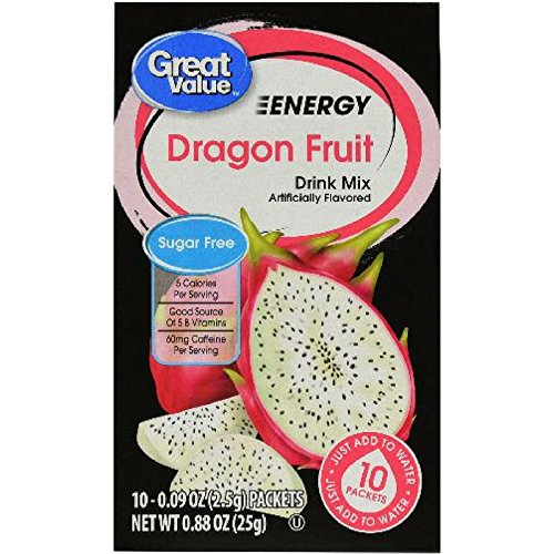 Great Value Energy Drink Mix Dragon Fruit, 10 ct, Pack of 4