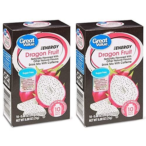 Great Value Energy Drink Mix, Dragon Fruit, Sugar-Free, 0.88 oz ...