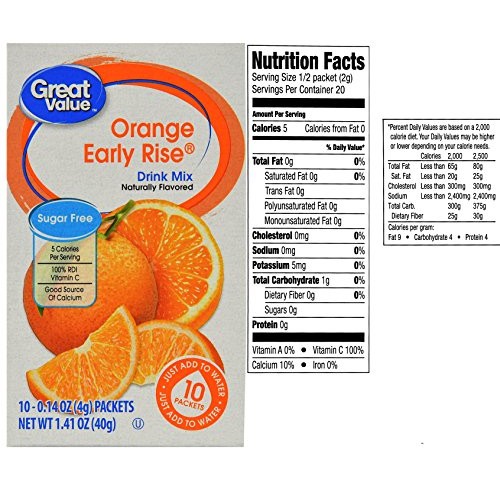 Great Value Low Calorie Sugar-Free Drink Mixes Variety Fruit Fla