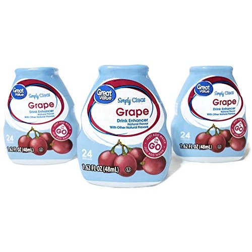 Great Value Simply Clear Drink Enhancer, Grape, 1.62 Fl Oz, 3 Count