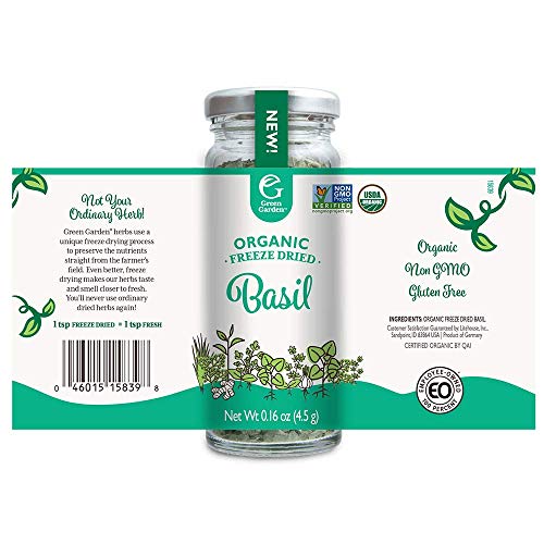 Green Garden Organic Freeze-Dried Basil, 0.16 Ounce, 2-Pack