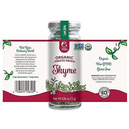 Green Garden Organic Freeze-Dried Thyme, 0.26 Ounce