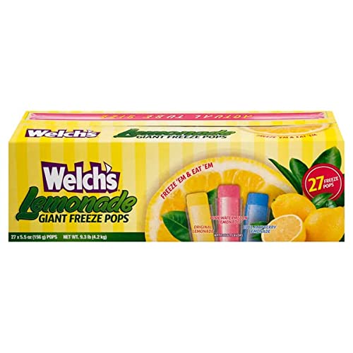 Welchs Lemonade Giant Freezer Pops 5.5 oz 27 Count