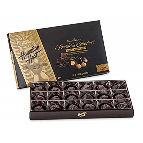 Hawaiian Host - Premium Dark Chocolate Covered Whole Macadamia N