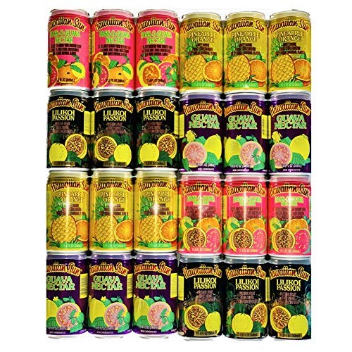 Hawaiian Sun Drinks 24 Pack Sampler Pass-O-Guava,Pineapple-Oran