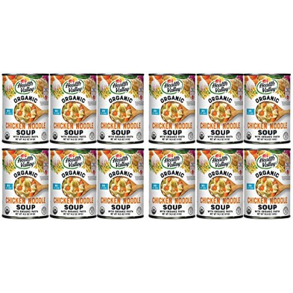 Health Valley Organic Soup, No Salt Added, Vegetable, 15 Ounce (Pack of 12)