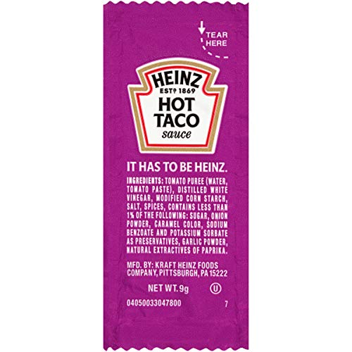 Heinz Hot Taco Sauce 0.3 Oz Packets, Pack Of 500