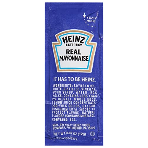 Heinz Real Mayonnaise Single Serve Packet 0.4 oz Packets, Pack ...