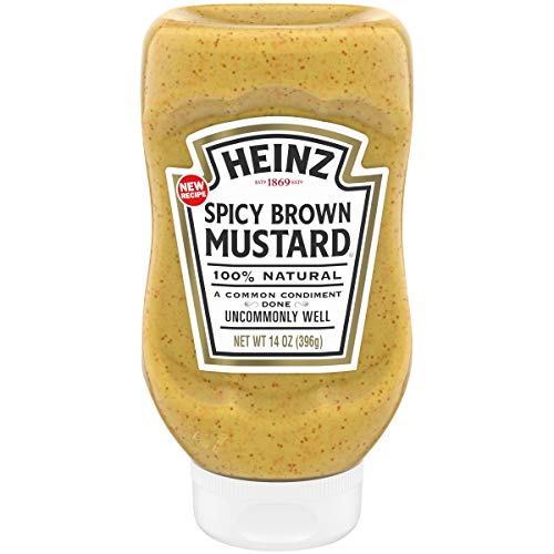 Heinz Spicy Brown Mustard 14 Oz Bottles, Pack Of 6