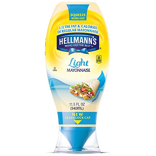 Hellmanns Light Mayonnaise, Squeeze, 11.5 Oz