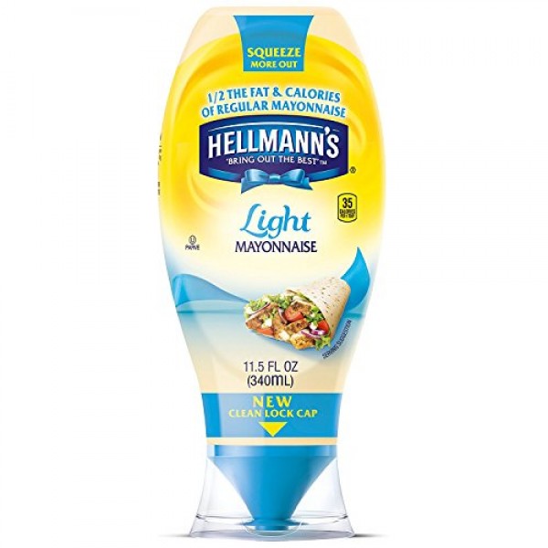  Hellmann's Light Mayonnaise, Squeeze - 11.5 oz