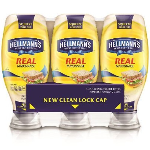 Hellmanns Squeeze Real Mayonnaise 25 Oz., 3 Ct. A1