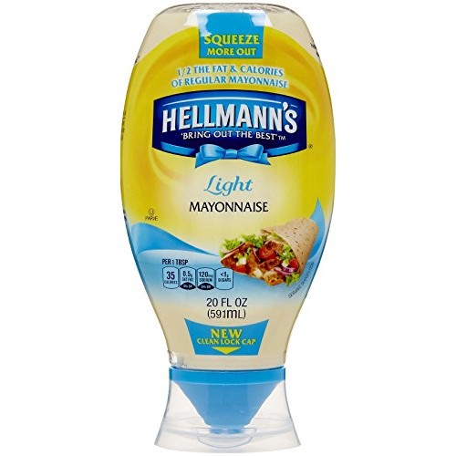 Hellmanns Light Mayonnaise, Squeeze - 20 Fl Oz