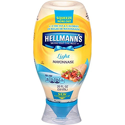 Hellmanns Light Mayonnaise, Squeeze - 20 Oz 2 Pack