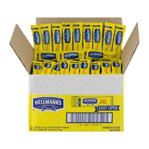 Hellmanns Real Mayonnaise Stick Packets, 0.38 Ounce 210 Counts P