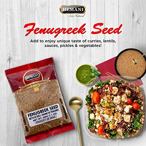 Hemani Fenugreek Seed Whole Methi - Indian Spice 200G 7.1 Oz