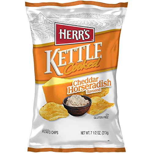 Herrs Cheddar Horseradish Kettle Chips, 7.5 Ounce Pack May Va