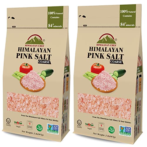 Himalayan Chef Pink Himalayan Salt, Coarse Grain - 4 lbs 2X2 Po...