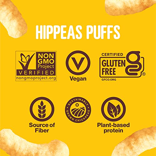 Hippeas Organic Chickpea Puffs, Vegan White Cheddar, 10 Ounce P...