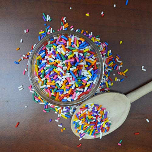 Hoosier Hill Farm Rainbow Decorating Sprinkles, Large 2 Lbs Jar