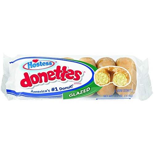 Hostess Donettes Mini Donuts, Glazed, 3.7 Ounce, 10 Count