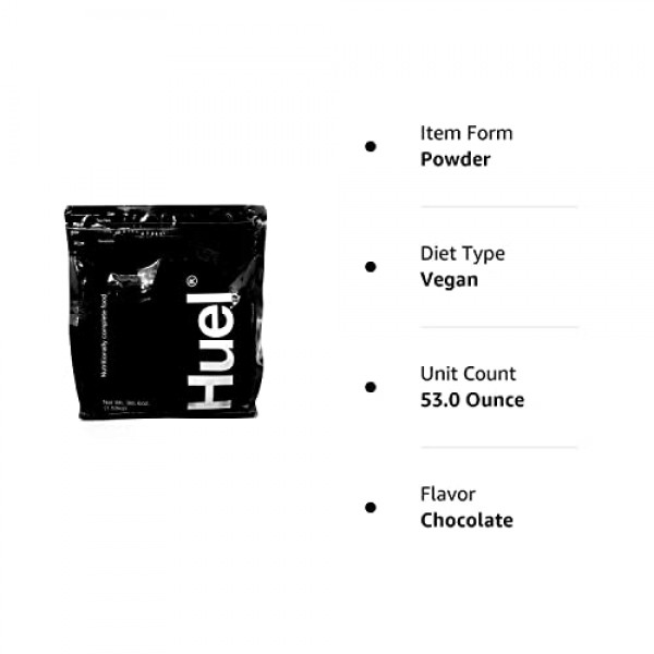 Huel Black Edition Chocolate Protein Powder Meal Replacement Shake, 34  Scoops - 100% Complete Nutrition, 40g Protein, 8g Fiber, 27 Vitamins. 