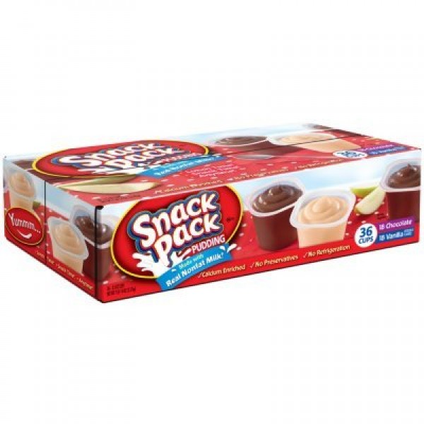 Hunt's Snack Pack Pudding, Variety, 3.25 oz, 36 ct