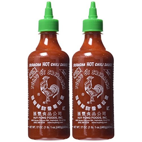 Huy Fong, Sriracha Hot Chili Sauce, 17 Ounce Bottle Pack Of 2