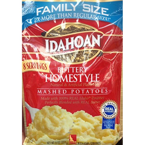 Idahoan BUTTER HOMESTYLE Mashed Potatoes FAMILY SIZE 8oz.