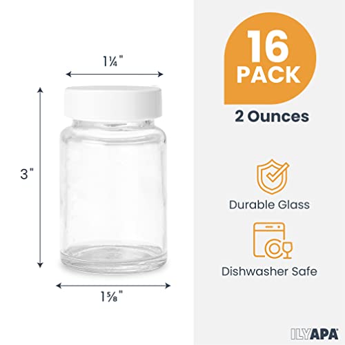 Ilyapa Glass Juice Shot Bottles Pack of 16-2oz On The Go Beverag...