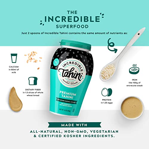 Incredible Tahini Classic Natural Sesame Butter | Plant-Based & ...