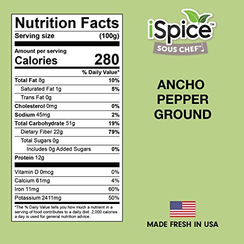 iSpice Ancho Chile Pepper Powder for Sauces, Stews, Meats Smoky ...