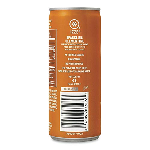 Izze Sparkling Juice, Clementine, 8.4 Fl Oz 12 Count