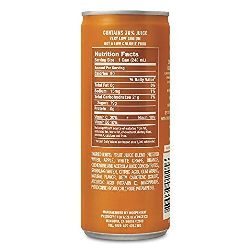 Izze Sparkling Juice, Clementine, 8.4 Fl Oz 12 Count