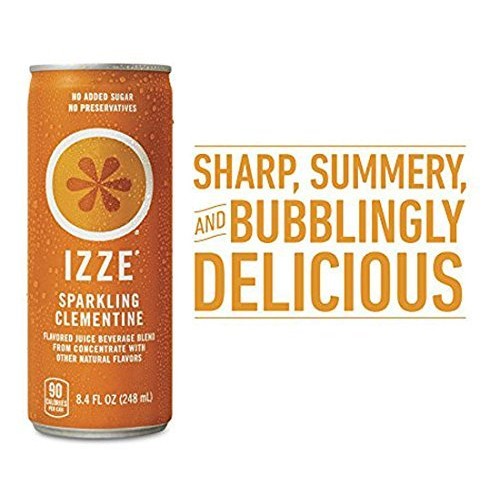 Izze Sparkling Juice, Clementine, 8.4 Fl Oz 12 Count