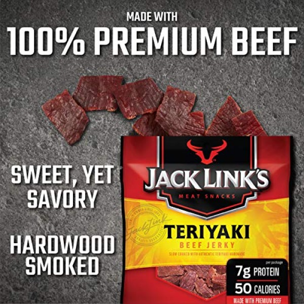 Jack Link's Beef Jerky, Teriyaki, Multipack Bags, Ready to Eat - 7g of –  AERii