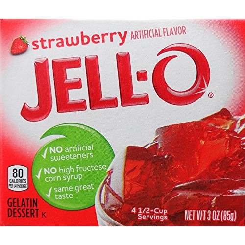 Jell-O Gelatin Dessert, Strawberry Flavor, 3-Ounce Box Pack Of 5