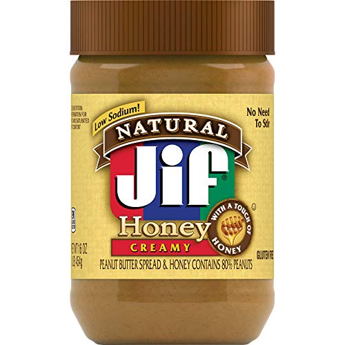 Jif Natural Creamy Peanut Butter With Honey, 16 Ounces, 7G 7% D