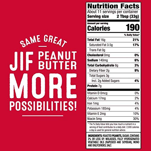 Jif Squeeze Creamy Peanut Butter, 13 Ounces, Smooth, Creamy Text