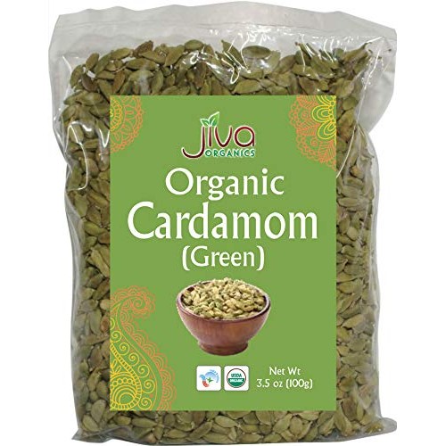 Jiva Organic Green Cardamom Pods Whole 3.5 Ounce - Non-Gmo, Prem