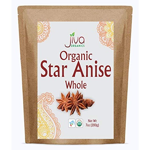 Jiva Organic Star Anise Whole Seeds 7 Ounce Bag - Non-Gmo, Pure