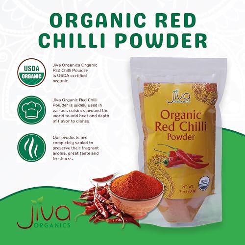 Jiva Organics Organic Red Chili Powder 7 ounce Bag - Extra Hot, ...