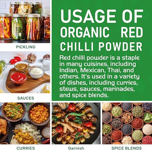 Jiva Organics Organic Red Chili Powder 7 ounce Bag - Extra Hot, ...