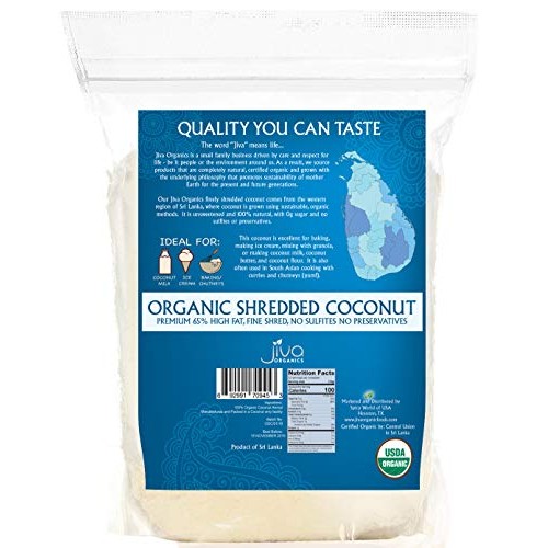 Organic Shredded Coconut Unsweetened 12Oz | Desiccated Flakes |