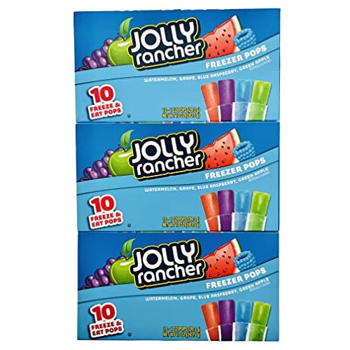 Jolly Rancher Freezer Pops, Watermelon, Green Apple, Grape, Blue...