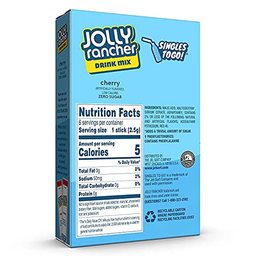 Jolly Rancher Singles-To-Go Sugar Free Green Apple Drink Mix, 6-