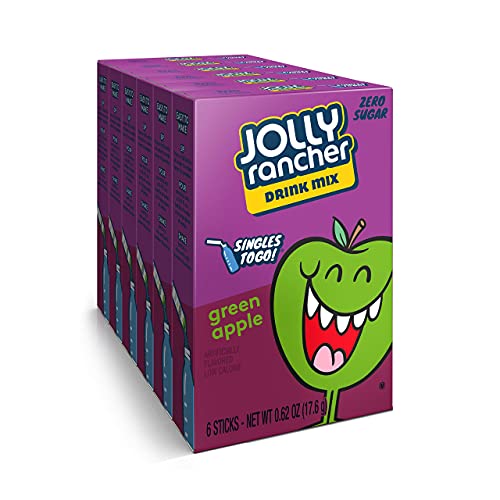 Jolly Rancher Singles-To-Go Sugar Free Green Apple Drink Mix, 6-