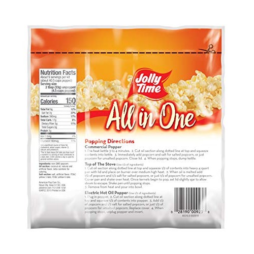 Jolly Time All In One Kit For 8 Oz. Popcorn Machine | Portion Pa